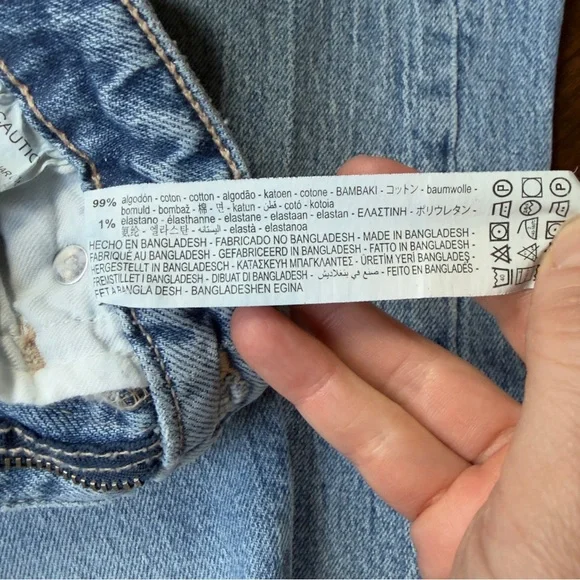 Zara Light Wash Blue Denim Jeans Straight Leg High Waist Size 0 - Picture 6 of 13